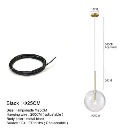 Elodie Scandinavian Glass Ball Pendant