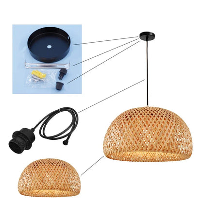 Aurélien Bamboo Rattan Pendant Light Handwoven Ceiling