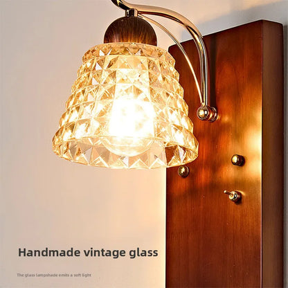 Aiko Japanese Vintage Solid Wood LED Wall Light