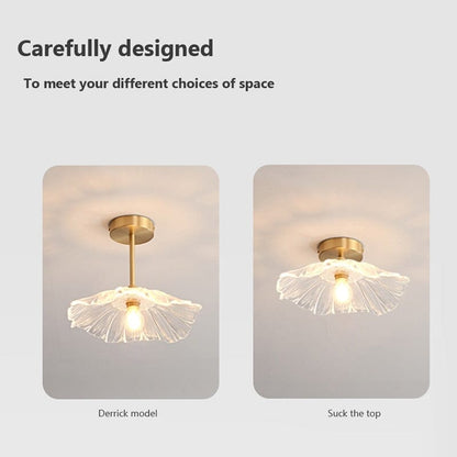 Amélie Flower Glass Semi-Flush Ceiling Light