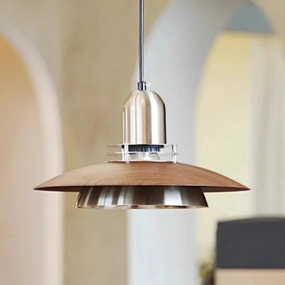 Amélie Aero Linear Wood and Metal Pendant