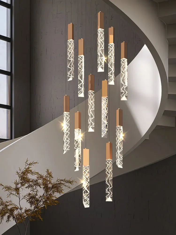 Sophie Spiral Crystal LED Staircase Chandelier