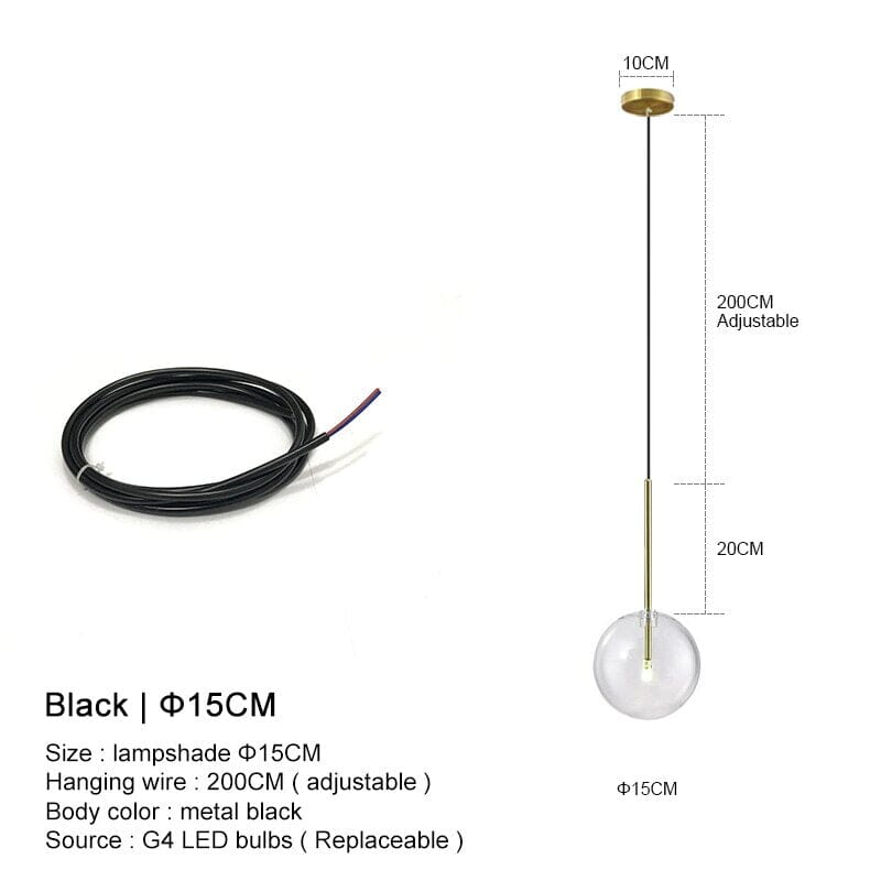 Elodie Scandinavian Glass Ball Pendant
