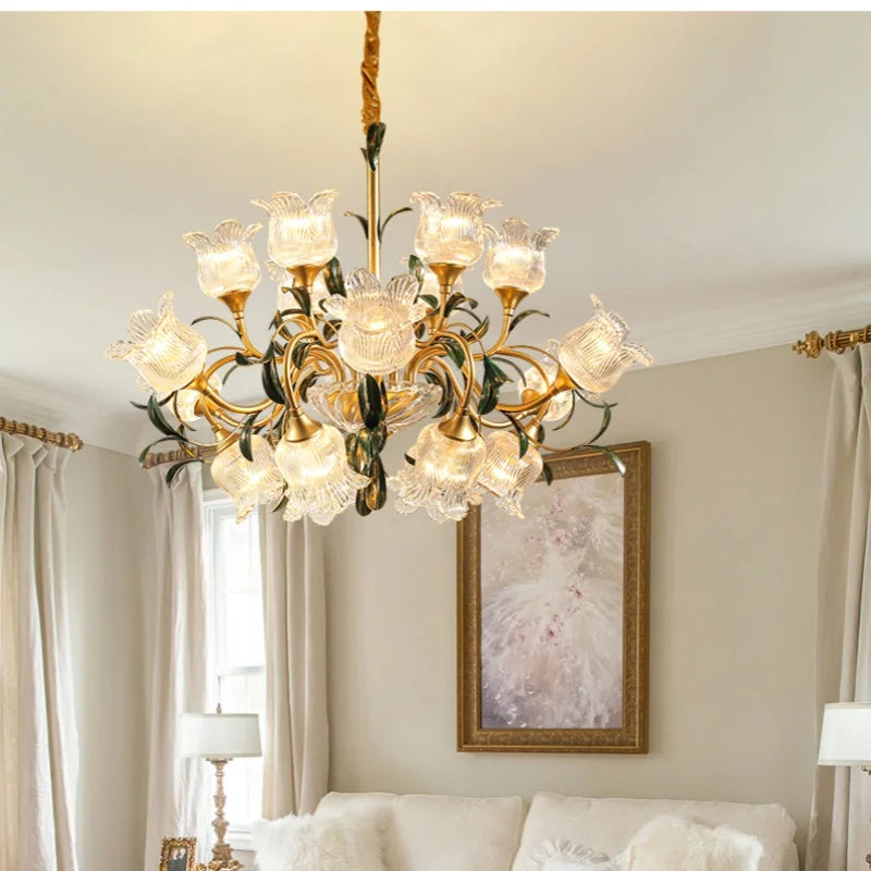 French Retro Crystal Pendant Light for Living Room and Restaurant