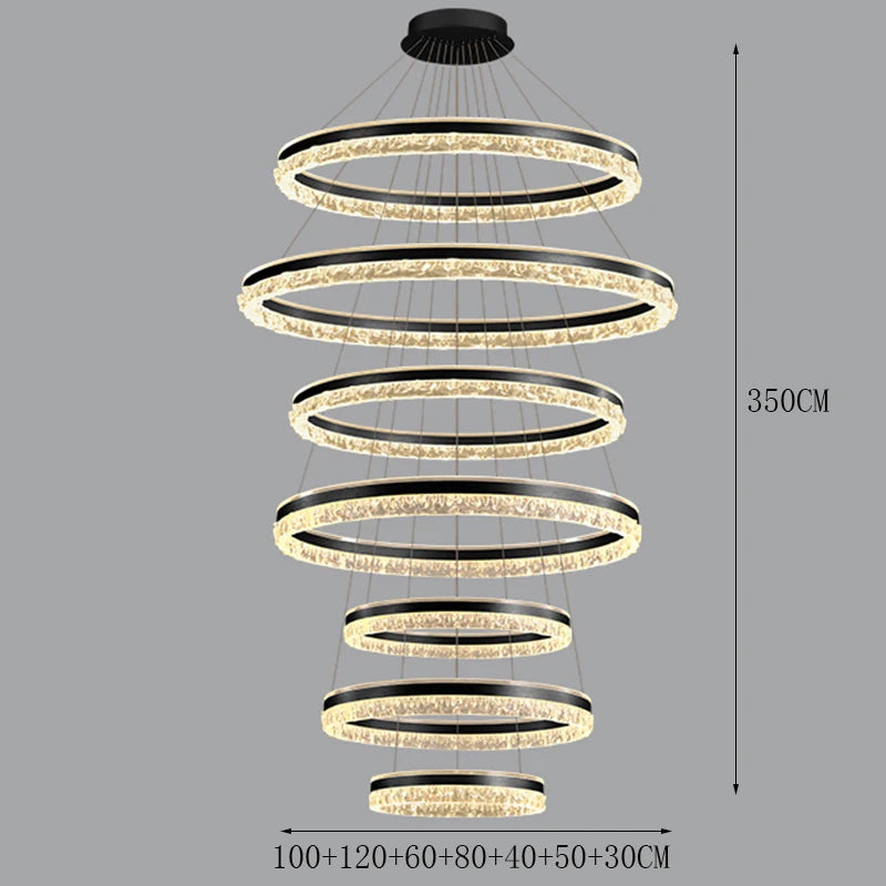Modern Crystal Stair Pendant Light for Living Room and Hall