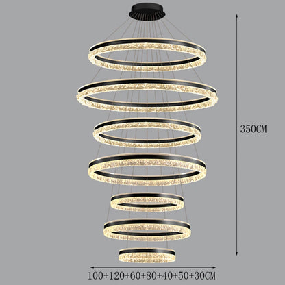 Modern Crystal Stair Pendant Light for Living Room and Hall