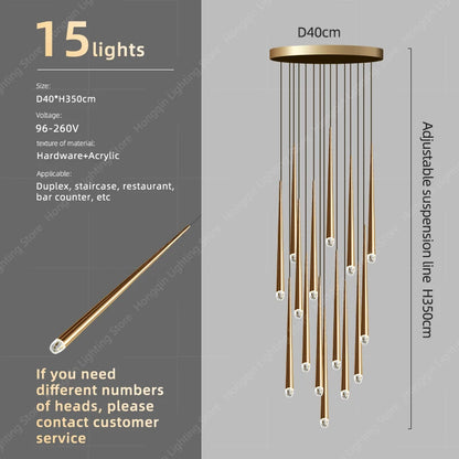 Clémence Modern High Ceiling Staircase Chandelier
