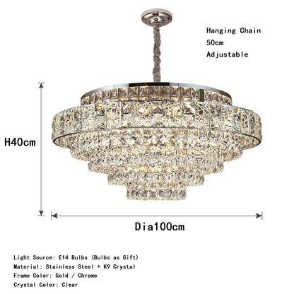 Isabelle Oval Crystal Pendant Chandelier