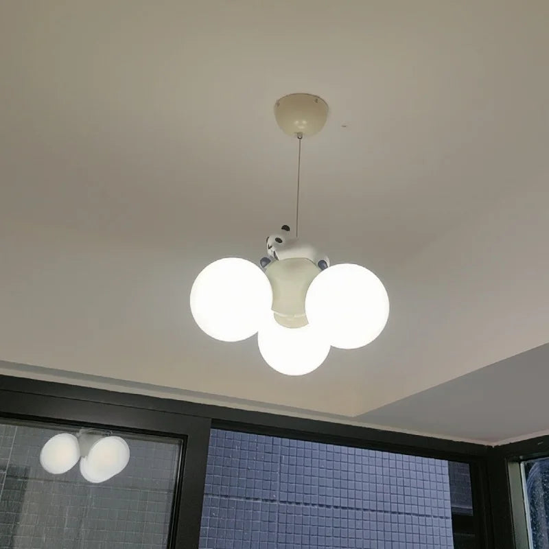 Élodie Cream Cartoon Balloon Bear Kids Ceiling Chandelier Bedroom Pendant Light