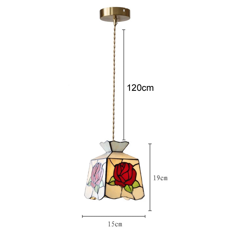 Camille Retro Colorful Glass Pendant Chandelier E27 Light