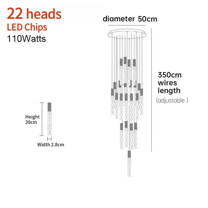 Sophie Spiral Crystal LED Staircase Chandelier