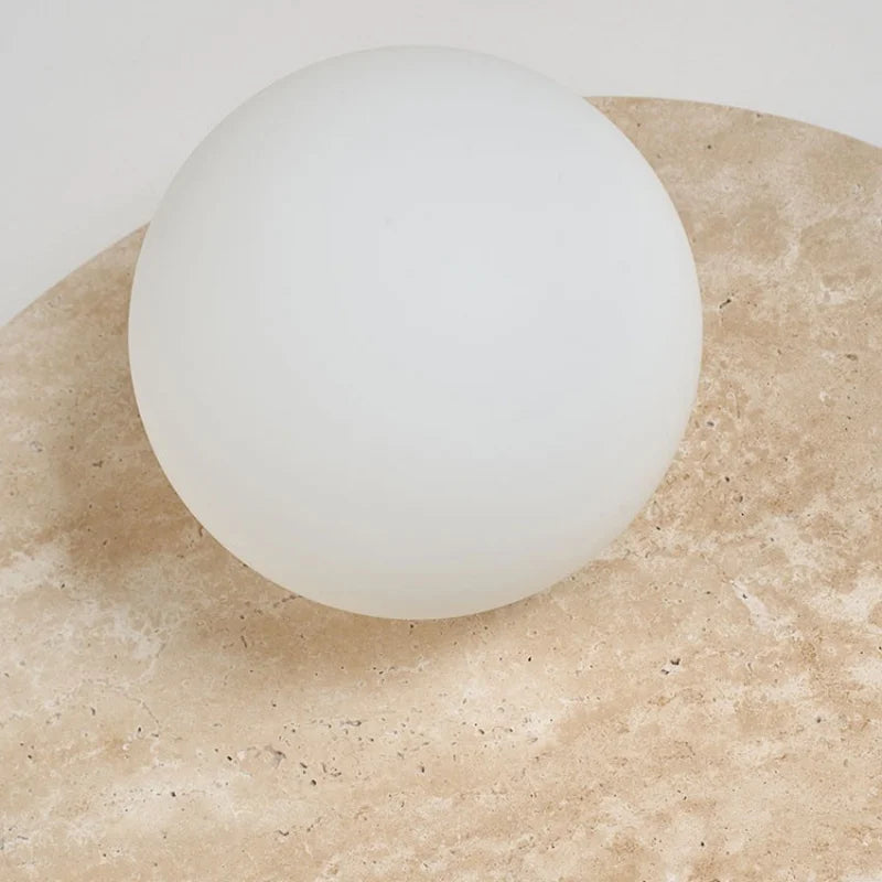 Sophie Yellow Travertine Wood LED Wall Lamp Wabi Sabi