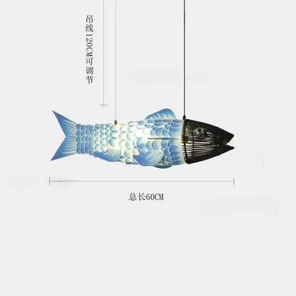 Koi Artisan Bamboo Fish Pendant Light