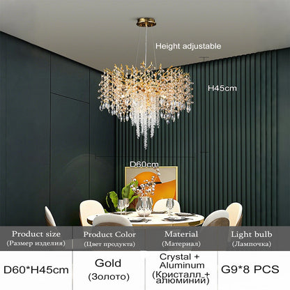 Isabelle K9 Crystal Tree Branch Chandelier Luxury Gold Ceiling Light