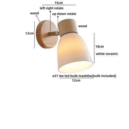 Lucienne Amber Glass Wood Wall Light