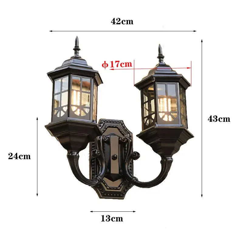 Amélie Outdoor Dual Head Wall Lamp Waterproof Garden Light