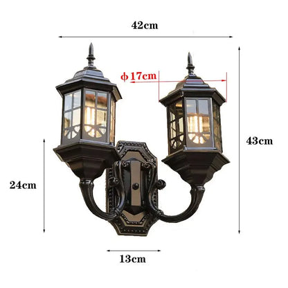 Amélie Outdoor Dual Head Wall Lamp Waterproof Garden Light