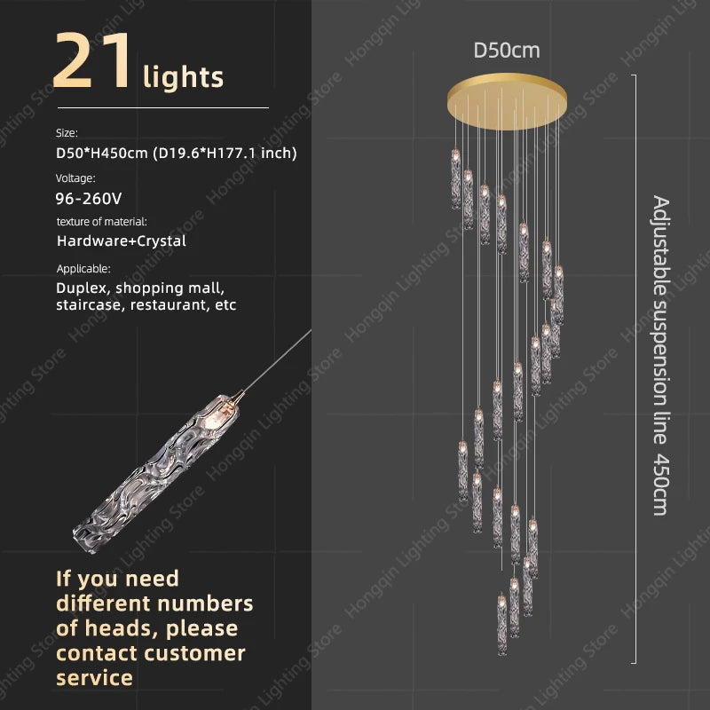 Élise Crystal Staircase Pendant Chandelier Light