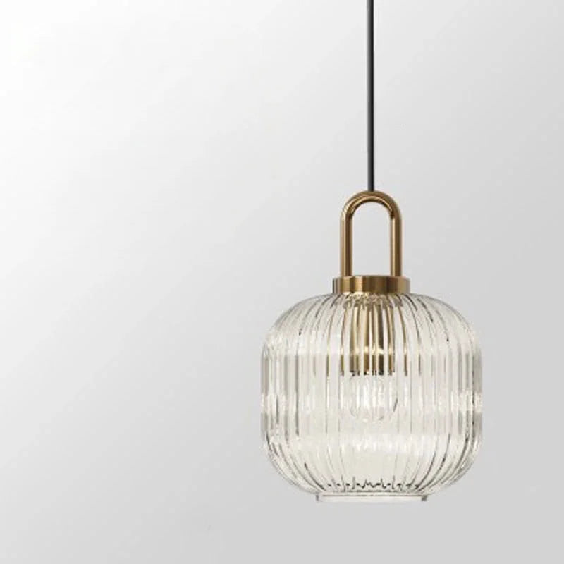 Inès Ribbed Glass Ridge Pendant