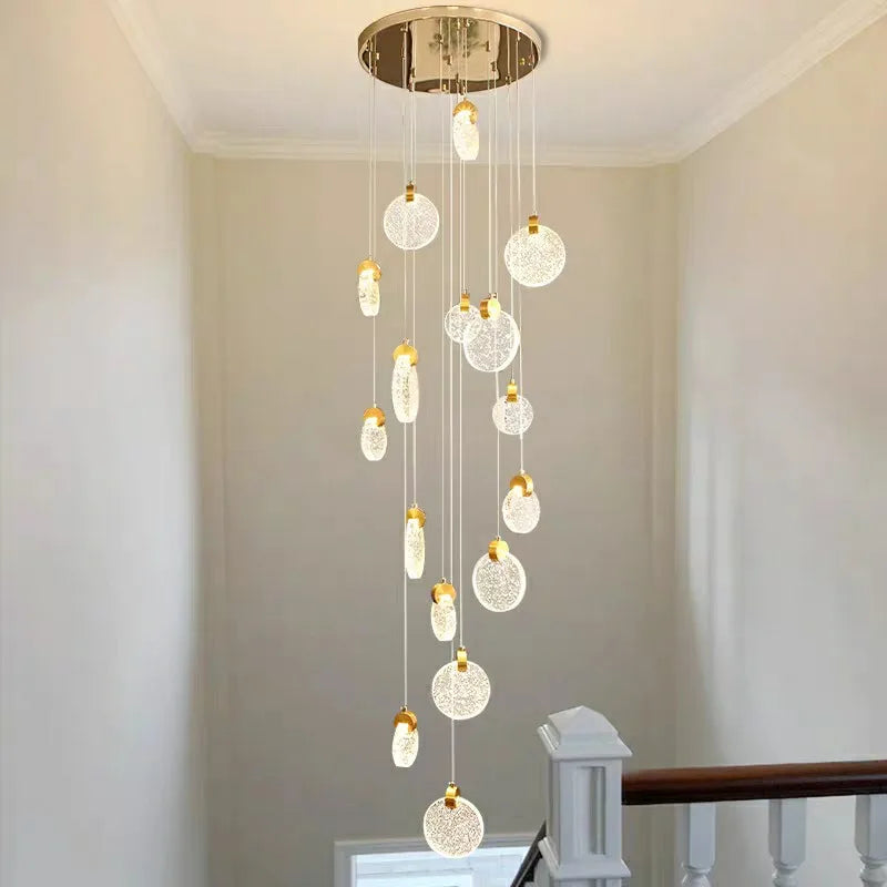 Clémence Luxury Crystal LED Staircase Chandelier Light
