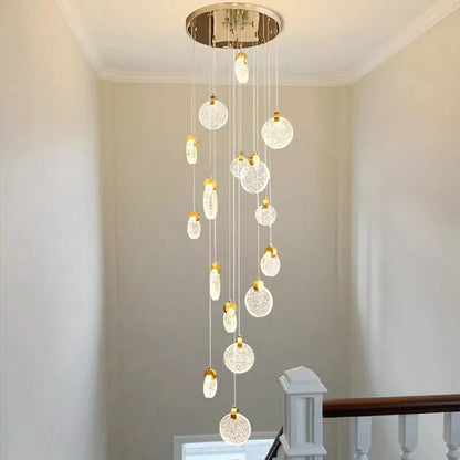 Clémence Luxury Crystal LED Staircase Chandelier Light