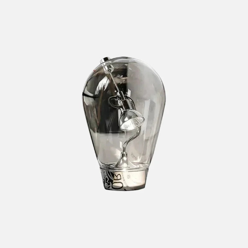 Adele Chrome Dimmable Glass Lamp