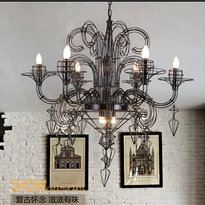 Camille Baroque Candle LED Ceiling Chandelier Luxury Pendant Light