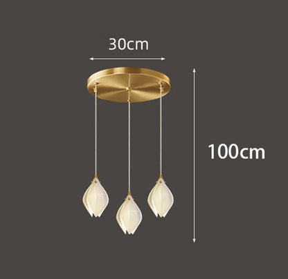 Liora Modern Lotus Cluster Staircase Chandelier