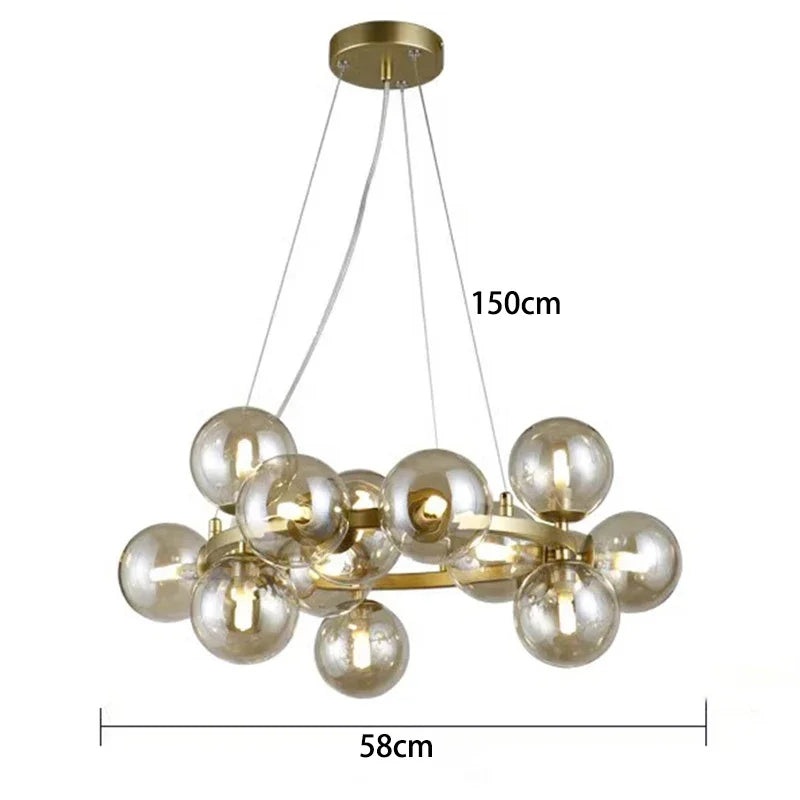 Sophie Glass Bubble Pendant Chandelier for Modern Living Spaces