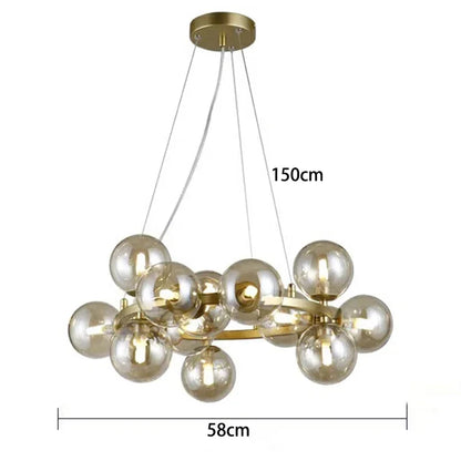 Sophie Glass Bubble Pendant Chandelier for Modern Living Spaces