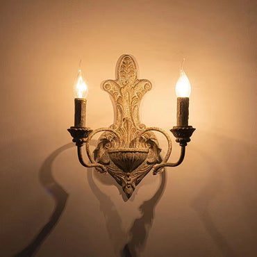 Sophie French Antique Dual Head Iron Wall Lamp E14 Retro Sconce