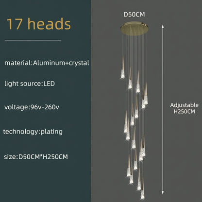 Vivienne Crystal Staircase Pendant Chandelier for Luxury Interiors