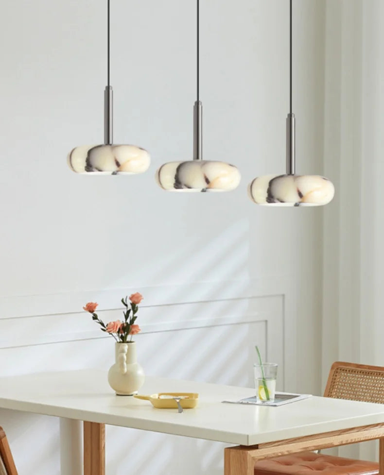 Élise Eclipse Mini Marble Disc Pendant Lamp