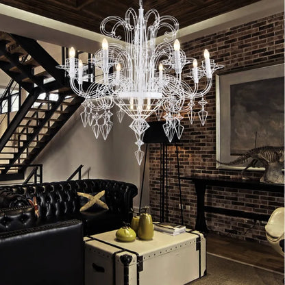 Camille Baroque Candle LED Ceiling Chandelier Luxury Pendant Light