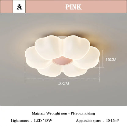 Élodie Pink Flower LED Ceiling Light Princess Room Dimmable