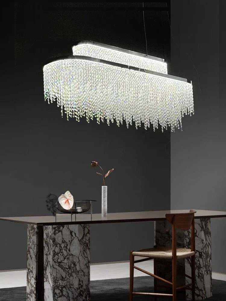 Camille Crystal Tassel Staircase Chandelier Luxury Ceiling Light