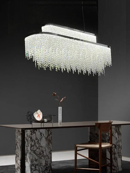 Camille Crystal Tassel Staircase Chandelier Luxury Ceiling Light