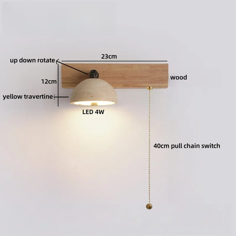 Émilie Travertine Stone Wall Light