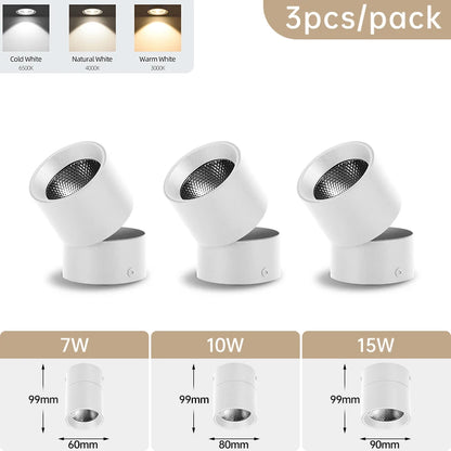 Camille Foldable LED Rotatable Ceiling Spotlight 3-Color Modern