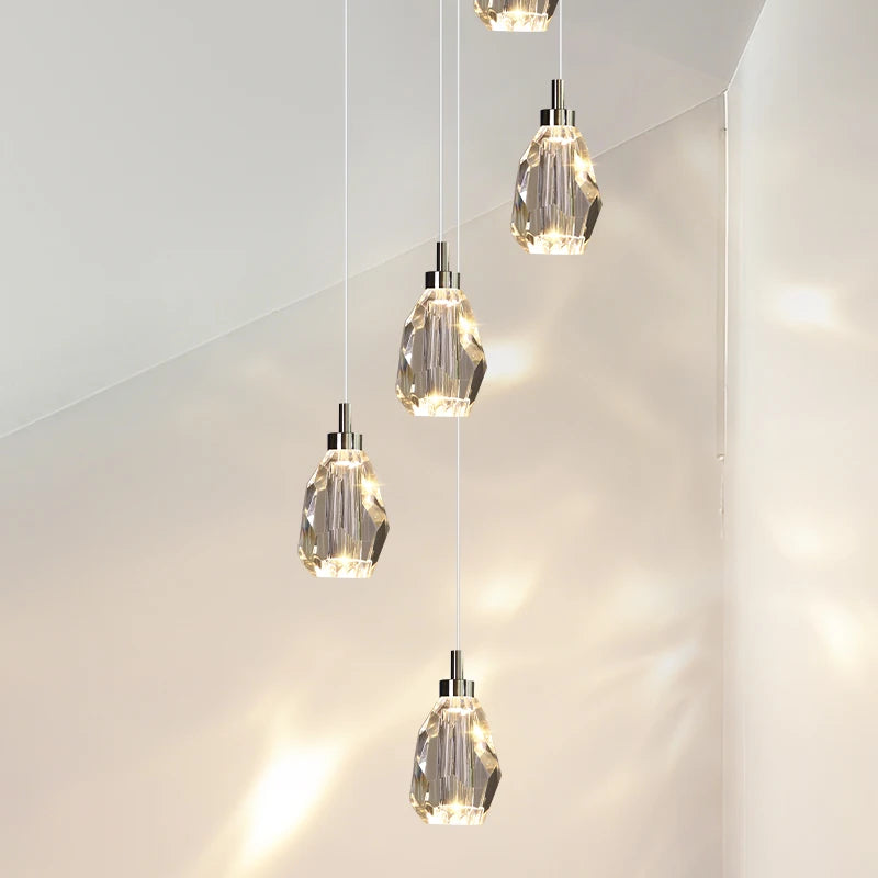 Sophie Crystal Nordic Staircase Pendant Chandelier