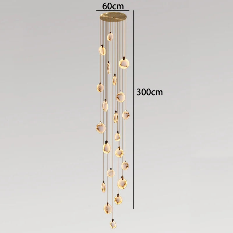 Amélie Modern Multi-Head LED Staircase Pendant Light