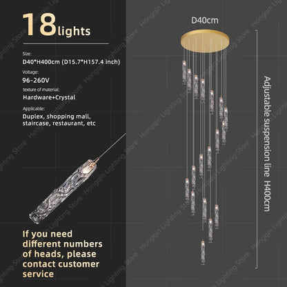 Élise Crystal Staircase Pendant Chandelier Light