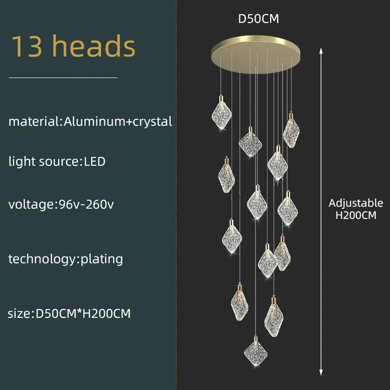 Isabelle Luxury Crystal LED Ceiling Chandelier