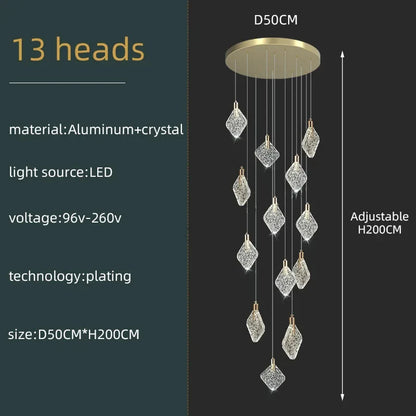 Isabelle Luxury Crystal LED Ceiling Chandelier