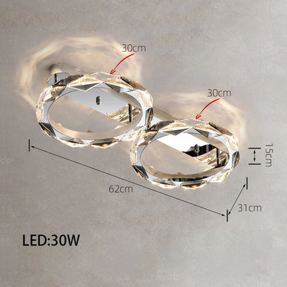 Élodie 2025 Modern Ring Crystal LED Dimmable Ceiling Chandelier Silver Decor Light