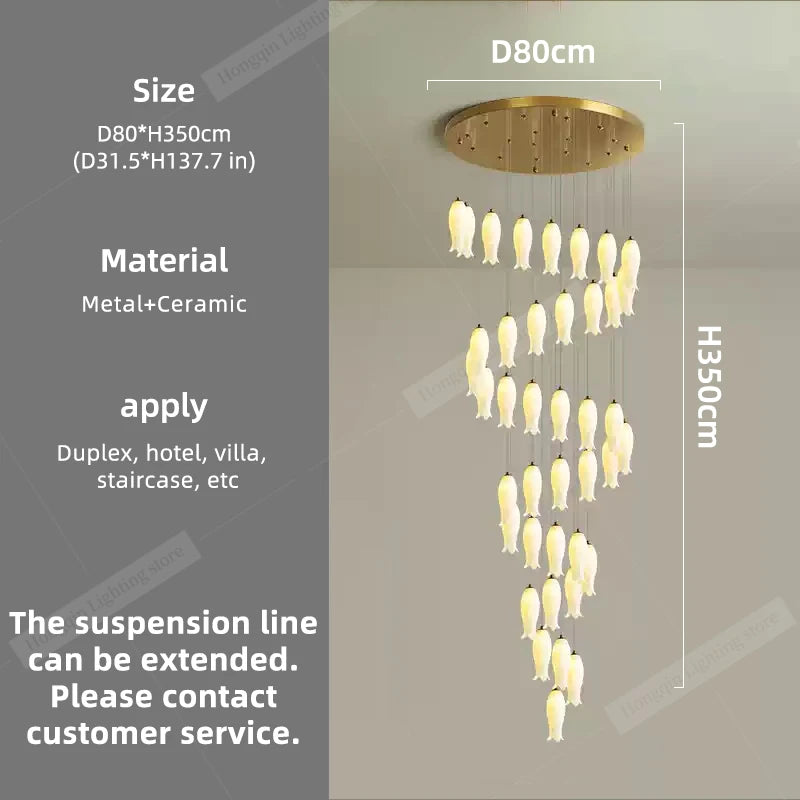 Amélie Minimalist Ceramic Staircase Pendant Light