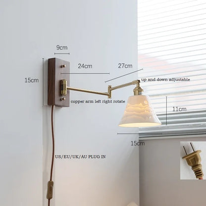 Lucienne Rotating Arm Wall Lamp Pull Chain