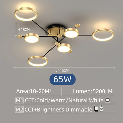 Auriane Nordic Gold Black LED Ceiling Pendant Light