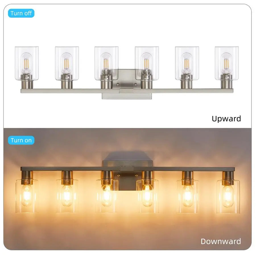 Sophie 6-Light Brushed Nickel Vanity Mirror Wall Light Fixture