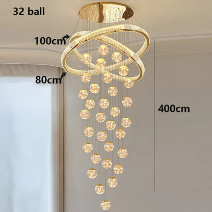 Aurielle Crystal Cascade Spiral Staircase Chandelier
